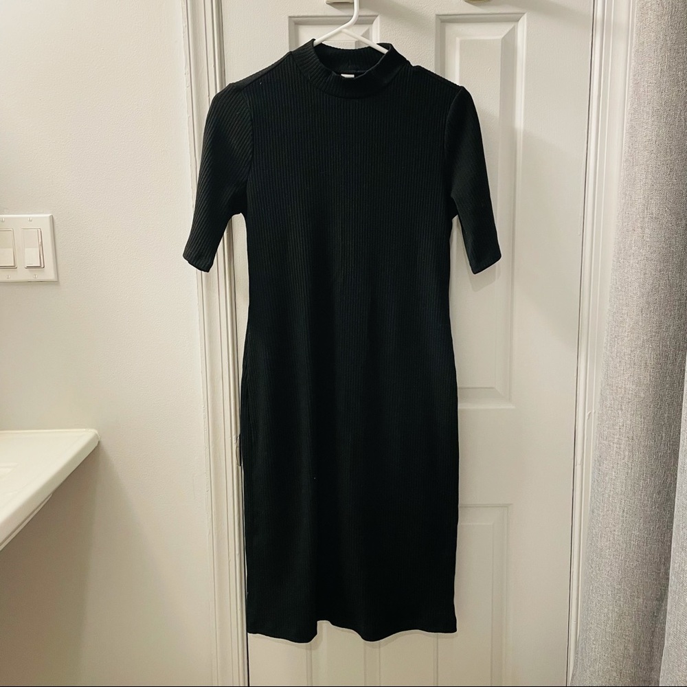 Black Mock Neck Dress